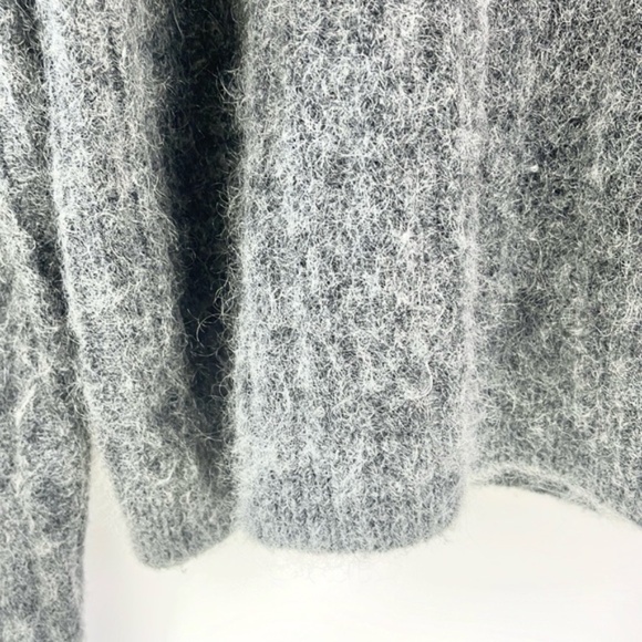 Acne Studios Dramatic Mohair Grey Melange Ribbed Sweater - Picture 5 of 8